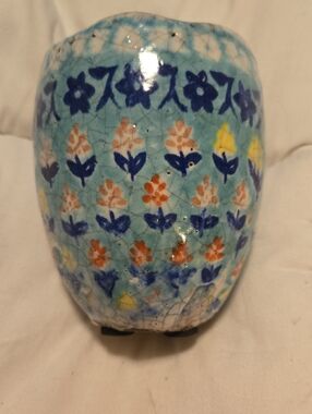 Anthropologie Bismark Mini Pot Planter Blue Floral Ceramic Vase